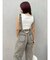 2WAYサロペットワイドデニムパンツ