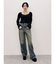 シンプルワイドデニムパンツ