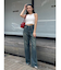 シンプルワイドデニムパンツ