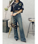 シンプルワイドデニムパンツ