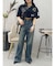 シンプルワイドデニムパンツ