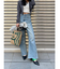 シンプルワイドデニムパンツ