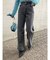 シンプルワイドデニムパンツ