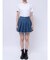 プリーツデニムミニスカート