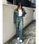 ボアステッチワイドデニムパンツ【セットアップ着用可能】