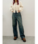 ボアステッチワイドデニムパンツ【セットアップ着用可能】