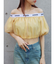 ロゴラインオフショルトップス