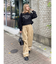 ロールアップタックワイドパンツ