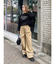 ロールアップタックワイドパンツ