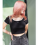 ラインストーンリンガーショートTシャツ