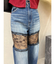 レースドッキングワイドデニムパンツ