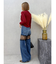 レースドッキングワイドデニムパンツ