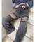 レースドッキングワイドデニムパンツ