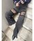レースドッキングワイドデニムパンツ