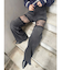 レースドッキングワイドデニムパンツ
