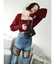 レースドッキングワイドデニムパンツ