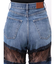 レースドッキングワイドデニムパンツ