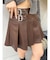 ヴィンテージライクフェイクレザープリーツミニスカート【セットアップ着用可能】