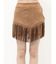 フェイクスウェードフリンジスタッズミニスカート【セットアップ着用可能】