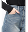 リボンレースワイドデニムパンツ