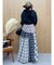 チェックドッキングロングスカート