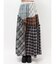 チェックドッキングロングスカート