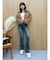 サイドビジューフレアデニムパンツ