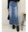 サイドビジューカットロングデニムスカート