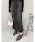 サイドビジューカットロングデニムスカート