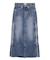 サイドビジューカットロングデニムスカート
