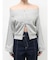 フロントジップオフショルスウェットトップス【セットアップ着用可能】