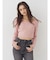 バックリボンスクエアネックリブトップス