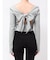 バックリボンスクエアネックリブトップス