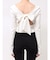 バックリボンスクエアネックリブトップス