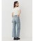 BACKスラッシュレースワイドデニムパンツ