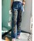 エンブロイダリーカッティングワイドデニムパンツ