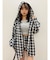 オーバーサイズチェックフードシャツ【セットアップ着用可能】