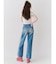 サイドレースワイドデニムパンツ
