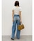 サイドレースワイドデニムパンツ