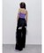 ラインストーンロゴバックスラッシュワイドデニムパンツ