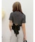 ラメZIPバックリボンニットトップス