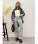 ミドルウエストケミカルワイドデニムパンツ