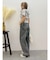 ミドルウエストケミカルワイドデニムパンツ
