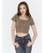 ハーフスリーブバックリボンスクエアネックトップス