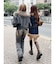 フェイクファードッキングデニムミニスカート【セットアップ着用可能】