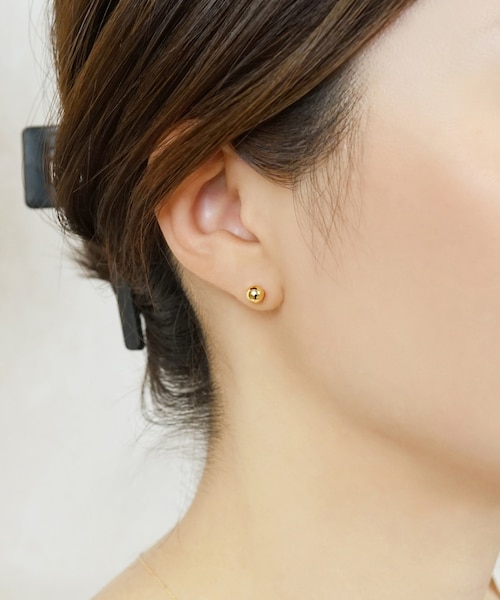 セカンドピアス] K18ミラーボールピアス( Φ5mm)｜テイクアップの通販