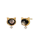 K18・K10 ブラックシェル ネコワンポイントピアス