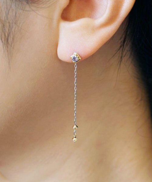 Palette】K18・K10アイオライト×ブルートパーズ チャームセット ピアス