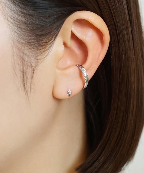 Solo Pierce】[ セカンドピアス] PTダイヤモンド シャインハーフピアス