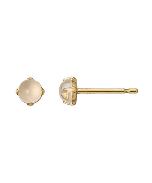 WEB限定商品】[ セカンドピアス] K18ミルキークォーツカボションピアス